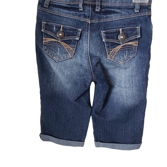 2 FOR $5 SALE Justice Denim Capris Rolled Hem Size 7S - Picture 6 of 15